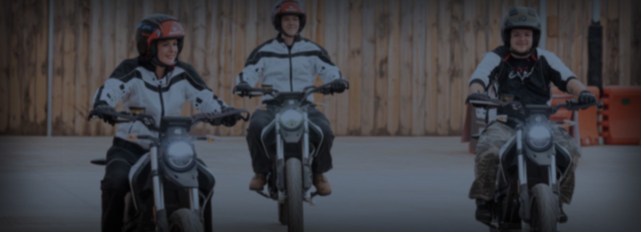 Three beginner riders on Zero Motorcycles